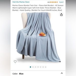 Soft Fleece Blanket— Twin Size, Slate Blue